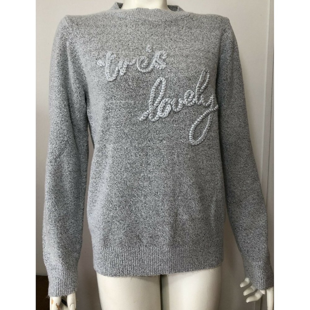 Sophie Rue Light Grey Sparkly Sweater Mockneck